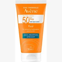 Envase del Avène Solaire Fluide SPF50+ Sin Perfume